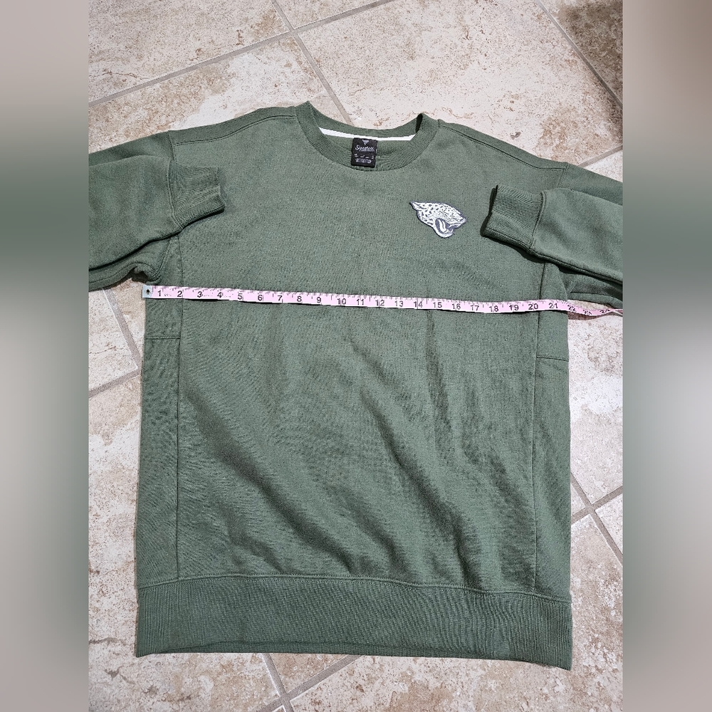 Signature Men M NFL Jacksonville Jaguars Green Crewneck Sweatshirt Y2K Classic - Picture 6 of 7